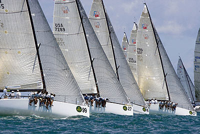 Start of the first day of racing in the 2008 Rolex Farr 40 Pre-Worlds Series.