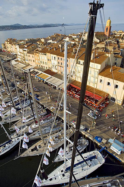 Dock Side ambience of the boats moored in St Tropez, after the first day of racing in the Giraglia Rolex Cup 2008.