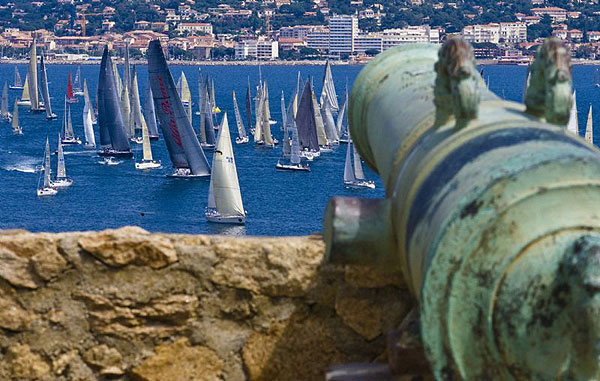 A view of the second day start from La Citadelle, St Tropez, during the Giraglia Rolex Cup 2008.