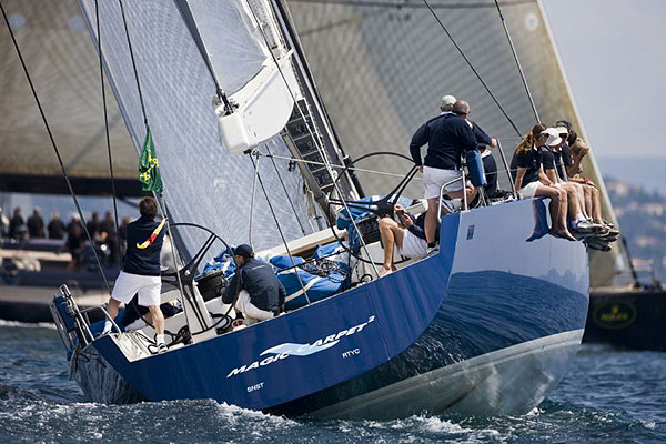 Lindsay Owen-Jones' Magic Carpet, on the second day of racing off St Tropez during the Giraglia Rolex Cup 2008.