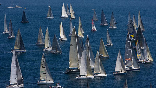 The start for the 56th Giraglia Race off St Tropez during the Giraglia Rolex Cup 2008.