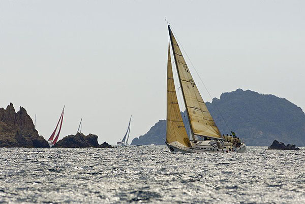 Clavrion Luca and Profumo L's Amelie sailing off the French coast during the 56th Giraglia Race.