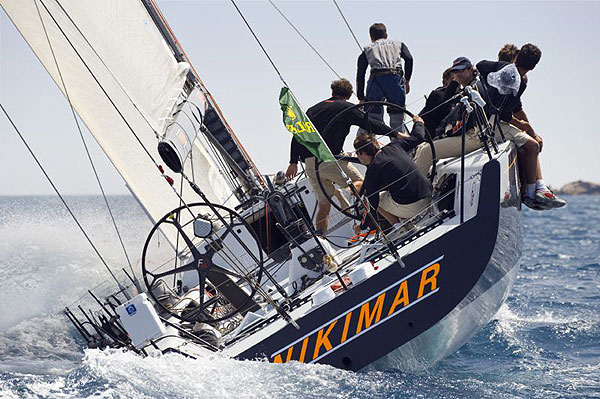 Christophe Picard's Nikimar leaving the Gulf of St Tropez during the 56th Giraglia Race.