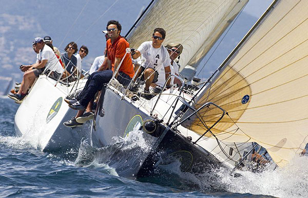 Roberto Monti's Airis, leaving the Gulf of St Tropez during the 56th Giraglia Race.