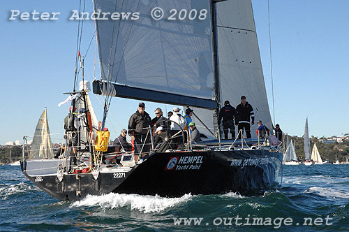 Peter Goldsworthy's Volvo 60 Getaway Sailing.com ahead of the start of the Sydney to Gold Coast Yacht Race, earlier this year. Photo copyright Peter Andrews.