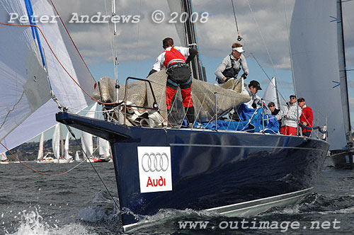 Bob Steel's TP52 Quest after the start of the 2008 Sydney to Gold Coast Yach Race, will also be reacing in the SOLAS Big Boat Challenge. Photo copyright Peter Andrews.