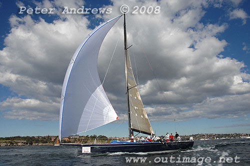 Bob Steels TP52 Quest after the start of the 2008 Sydney to Gold Coast Yach Race, will also be racing in the SOLAS Big Boat Challenge. Photo copyright Peter Andrews.