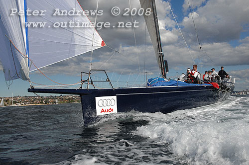 Bob Steel's TP52 Quest leading the fleet to the heads after the start of the 2008 Sydney to Gold Coast Yacht Race.
