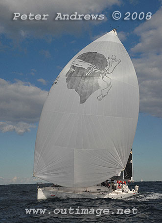 Murray Owen's Sydney 46 Mahligai outside the heads after the start of the 2008 Sydney to Gold Coast Yacht Race.