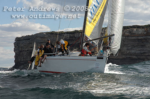 Ed Psaltis' modified Farr 40 AFR Midnight Rambler travelling north after the start of the 2008 Sydney to Gold Coast Yacht Race. 