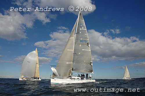The Sydney 38's of Steven Proud's Swish in the foreground and Bruce Foy's Cockatoo Ridge - The Goat under spinnaker.