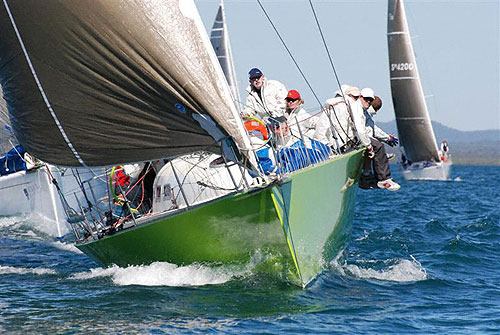 Bruce McKay 's Sayer 12MO Wasabi after the start of the Brisbane to Keppel Tropical Yacht Race. Photo Copyright, Suellen Hurling.