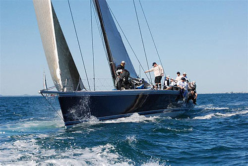 Peter Harburg's Reichel Pugh 66 Black Jack after the start of last year's Brisbane to Keppel Tropical Yacht Race, will be racing again this year. Photo copyright Suellen Hurling.
