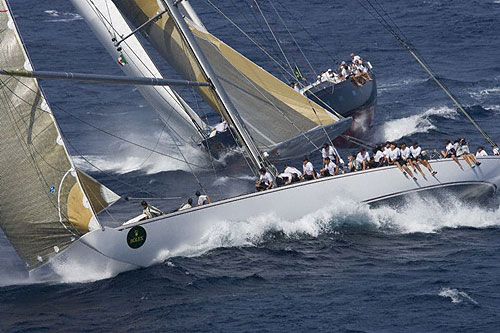 R.S.V. LTD's Ranger, leader in Cruising Division after three races and Lockstock Ltd's Hamilton II, 4th in the Cruising Division, in the Maxi Yacht Rolex Cup 2008. Copyright Rolex and Daniel Forster.