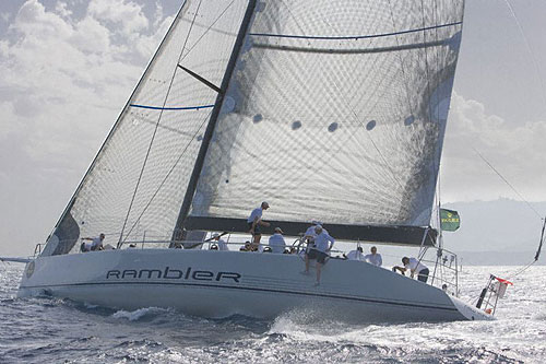 George David's Rambler, leading the Racing Division after 4 races in the Maxi Yacht Rolex Cup 2008. Copyright Rolex and Daniel Forster.
