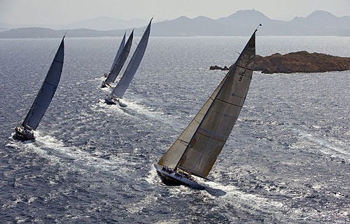 The Crusing Division fleet in the Maxi Yacht Rolex Cup 2008. Copyright Rolex and Kurt Arrigo.