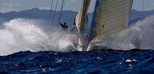 Velsheda in the 2007 Maxi Yacht Rolex Cup in Porto Cervo. Copyright Rolex and Carlo Borlenghi.