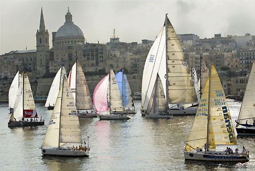 The start of the Costal Race from Malta's Marsamxett Harbour, a lead up to the Rolex Middle Sea Race 2008. Photo copyright ROLEX and Daniel Forster.