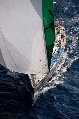 Michael Cotter's Whisper (IRL), at sea during the Rolex Middle Sea Race 2008. Photo copyright ROLEX and Kurt Arrigo.