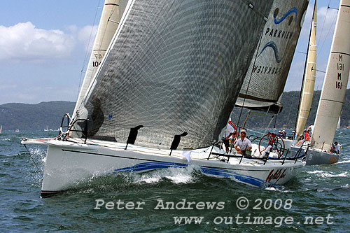 Steven David's Reichel Pugh Wild Joe after a great start in the Pittwater to Coffs Harbour Offshore Race 2008, will also be reacing in the SOLAS Big Boat Challenge. Photo copyright Peter Andrews.