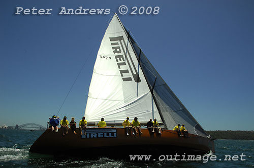 Martin James' Farr 65 Pirelli on Sydney Harbour during the SOLAS Big Boat Challenge 2008. Photo copyright Peter Andrews.