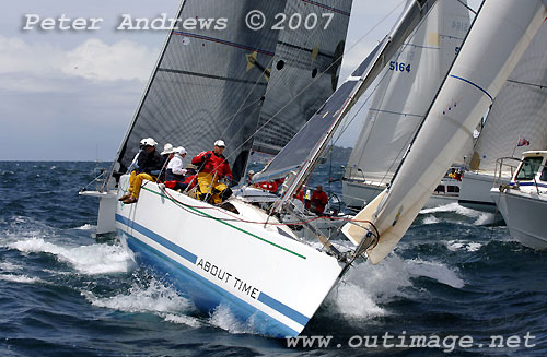 Julian Farren-Price's Cookson 12 About Time at the start of the 2007 Pittwater to Coffs Harbour Offshore Race. Photo copyright Peter Andrews.