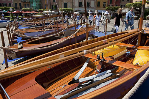Old Wooden Olympic Boat exhibition Portofino. Photo copyright Rolex and Carlo Borlenghi.