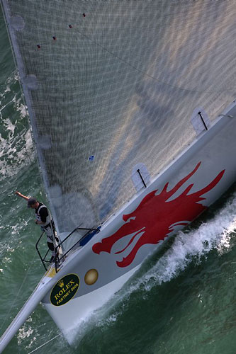 Bowman onboard Karl Kwok's Blue Water 80, Beau Geste, counting down for the start of the Rolex Fastnet Race 2009. Photo copyright Rolex - Carlo Borlenghi.