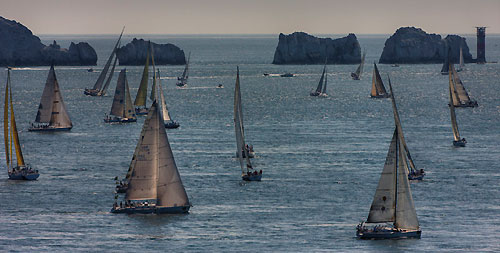 The race fleet passing the Needles in light conditions, during the Rolex Fastnet Race 2009. Photo copyright Rolex - Carlo Borlenghi.