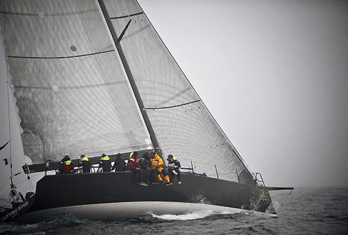 Lutener and Elwood's TP 52 Cutting Edge, during the Rolex Fastnet Race 2009. Photo copyright Rolex - Carlo Borlenghi.