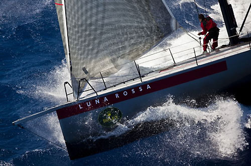 Bowman action onboard Maestrale Holding's STP65 Luna Rossa, during the Maxi Yacht Rolex Cup 2009.Photo copyright Rolex - Carlo Borlenghi.