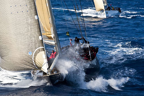 Tarbat's J-Class, Velsheda, leading the Cruising and Spirit of Tradition class after day 1 of the Maxi Yacht Rolex Cup 2009.Photo copyright Rolex - Carlo Borlenghi.