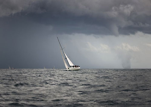 The waterspout that brought extensive damage to Kevin Dingli's Fekruna (MLT), during the 15 nautical-mile warm-up race, ahead of the 30th Rolex Middle Sea Race. Photo copyright Rolex / Kurt Arrigo.