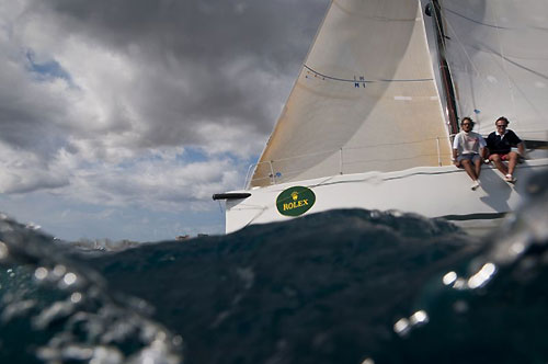 Franco Niggeler's SLY 42 Kuka, during the 15 nautical-mile warm-up race, ahead of the 30th Rolex Middle Sea Race. Photo copyright Rolex / Kurt Arrigo.