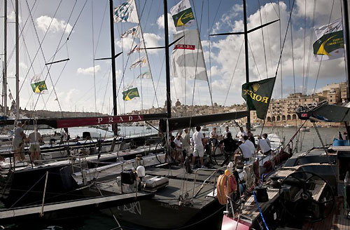 Dockside ambiance with crew onboard Ran, ahead of the Rolex Middle Sea Race 2009. Photo copyright Rolex / Kurt Arrigo.