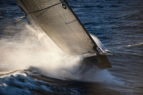 Danilo Salsi's Swan 90 DSK Pioneer Investments surfing the swell during the Rolex Middle Sea Race 2009. Photo copyright Rolex / Kurt Arrigo.