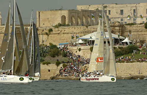 Royal Malta Yacht Club start line in front of Fort Manoel, during the Rolex Middle Sea Race 2005. Photo copyright Rolex / Kurt Arrigo.