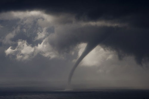 Rough weather conditions threw up a waterspout near Stromboli, during the Rolex Middle Sea Race 2007. Photo copyright Rolex / Carlo Borlenghi.
