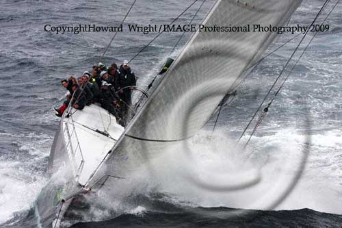 Niklas Zennström's Rán, outside Sydney Heads after the start of the Rolex Sydney Hobart Yacht Race 2009. Photo copyright Howard Wright, IMAGE Professional Photography.