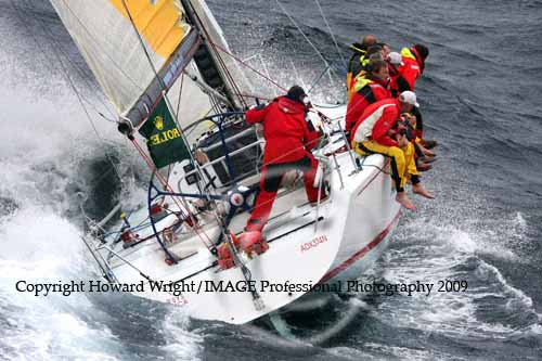 Ed Psaltis and Bob Thomas' modified Farr 40 AFR Midnight Rambler (overall winner in 1998), outside Sydney Heads after the start of the Rolex Sydney Hobart Yacht Race 2009. Photo copyright Howard Wright, IMAGE Professional Photography.