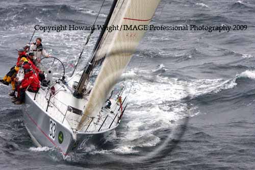 Bruce Taylor’s Reichel Pugh design Chutzpah, outside Sydney Heads after the start of the Rolex Sydney Hobart Yacht Race 2009. Photo copyright Howard Wright, IMAGE Professional Photography.