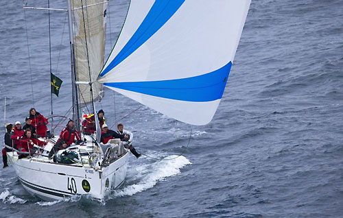 Andrew Saies’ Beneteau First 40 Two True, at sea, during the Rolex Sydney Hobart Yacht Race 2009. Photo copyright Rolex, Daniel Forster.