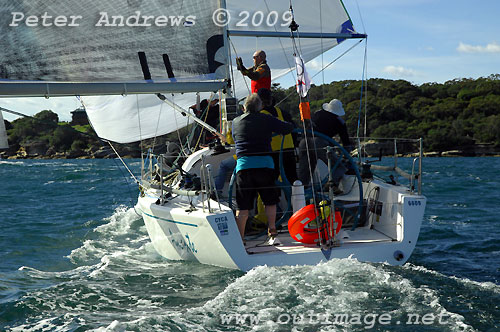 Dr Dennis Cooper’s Sydney 36CR Amante is the smallest yacht in the fleet at 10.97 metres, in the Audi Sydney Offshore Newcastle Yacht Race 2010. Photo copyright Peter Andrews.