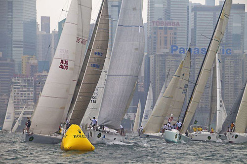 After the start of the Rolex China Sea Race 2010 in Hong Kong's Victoria Harbour. Photo copyright Daniel Forster, Rolex.