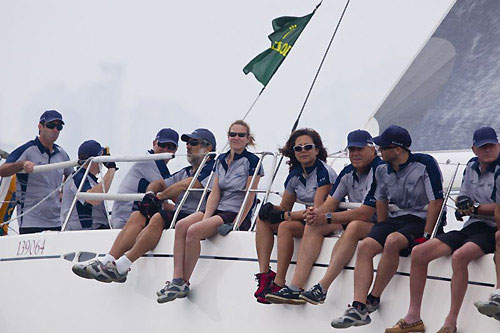 Peter Forshyte's X-55 Xena with Jing Lee as co-skipper and crew out on the rail, after the start of the Rolex China Sea Race 2010. Photo copyright Daniel Forster, Rolex.