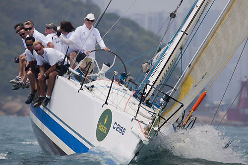 Fred Kinmonthand Nick Burns' Mills 51 Custom EFG Mandrake, after the start of the Rolex China Sea Race 2010. Photo copyright Daniel Forster, Rolex.