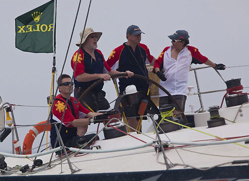 Race Start Ffree Fire 70 with Sir Robin Knox-Johnston at the helm, after the start of the Rolex China Sea Race 2010. Photo copyright Daniel Forster, Rolex.