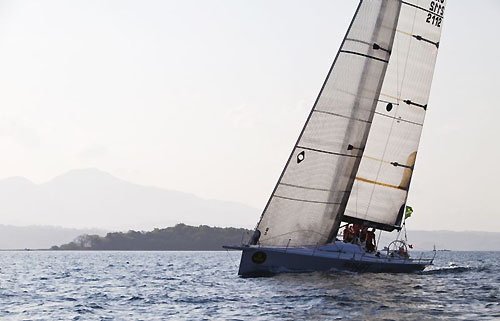 Neil Pryde's Welbourne 52 Custom Hi Fi approaches the Subic Bay finish line to take Line Honours in the Rolex China Sea Race 2010. Photo copyright Daniel Forster, Rolex.