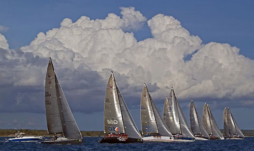 Start of Race 3 of day 1 of the Rolex Farr 40 Worlds 2010. Photo copyright Daniel Forster, Rolex.