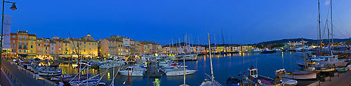 Panoramic view of Saint Tropez harbour. Photo copyright Rolex and Kurt Arrigo.